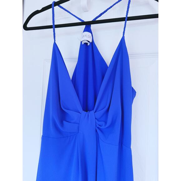 Saylor Maxi Dress Cocktail Formal V neckline Cobalt Blue Size Medium - Picture 5 of 10